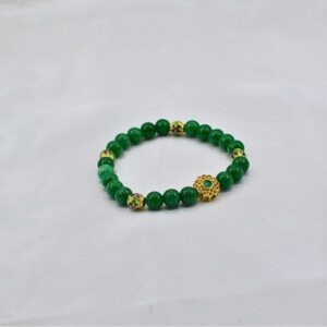 Vòng tay Đá xanh lục bảo | Mix charm mạ vàng |Quà tặng bình an, tài lộc| 30024
